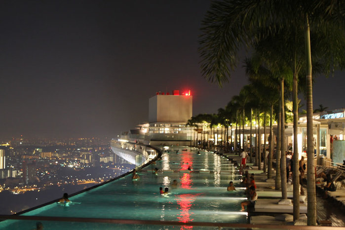 Отель в Сингапуре. На крыше вода